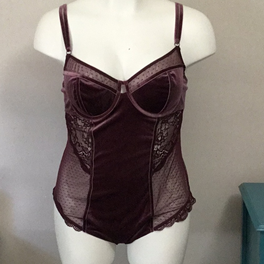 Elegant Burgundy Lace Bodysuit